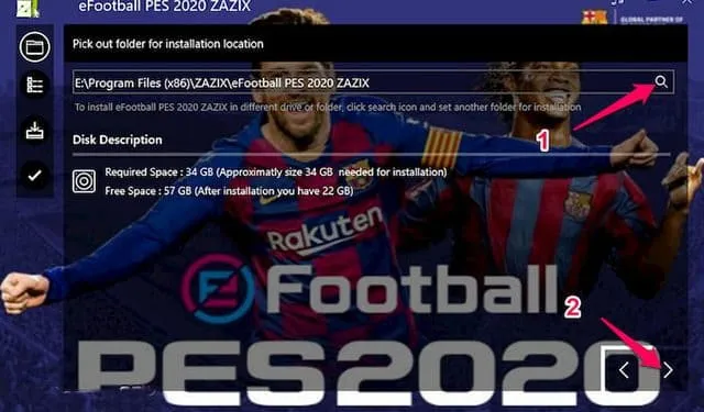 Hướng dẫn cách tải và cài đặt PES 2020 miễn phí cho PC 5 Thay đổi vị trí lưu bộ cài đặt trò chơi PES 2020 trên máy tính