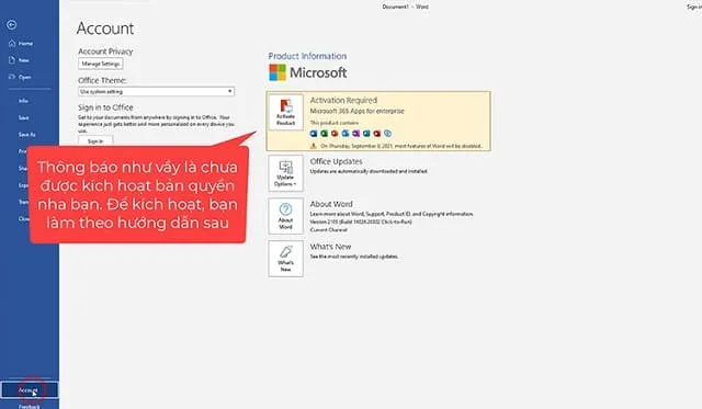 Link tải Office 2023 mới nhất kèm hướng dẫn cài đặt chi tiết 8 Thông báo chưa kích hoạt bản quyền Office 2023