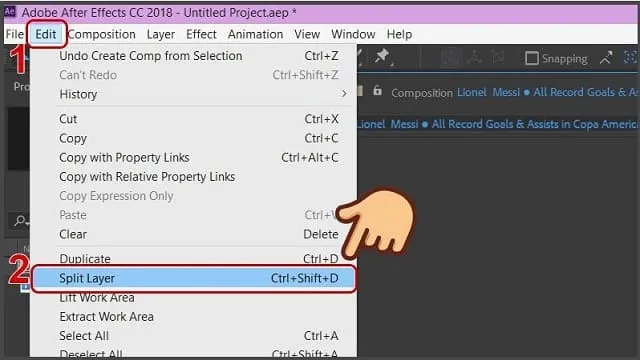 Hướng dẫn cách cắt video trong after effect đơn giản hiện nay 2 Tiến hành cắt video chính xác trong after effect