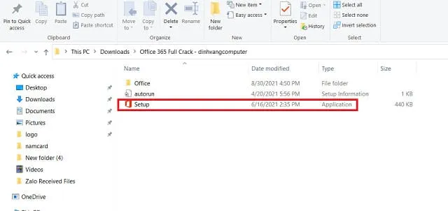 Link tải Office 2023 mới nhất kèm hướng dẫn cài đặt chi tiết 5 Tiến hành giải nén và chạy file Setup để thực hiện cài đặt