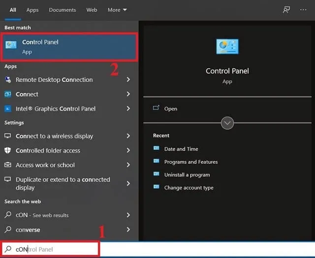 Hướng dẫn cách sửa lỗi VALUE trong Excel đơn giản hiệu quả 9 Truy cập hệ thống Control Panel