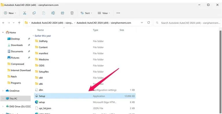Hướng dẫn tải và cài đặt phần mềm AutoCAD 2024 chi tiết nhất 4 Mở Setup bằng quyền Admin