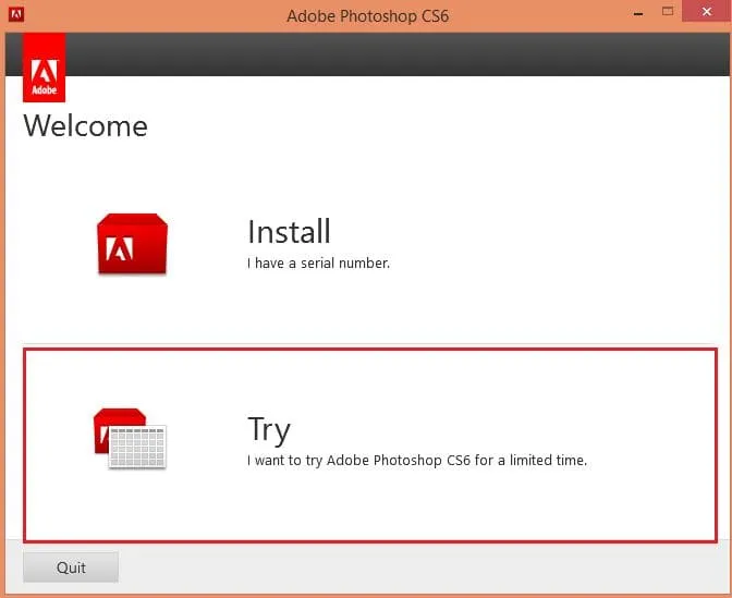 Cập Nhật Link Tải Photoshop CS6 Miễn Phí - Link GG Drive 6 Bạn ấn vào chọn try nhé