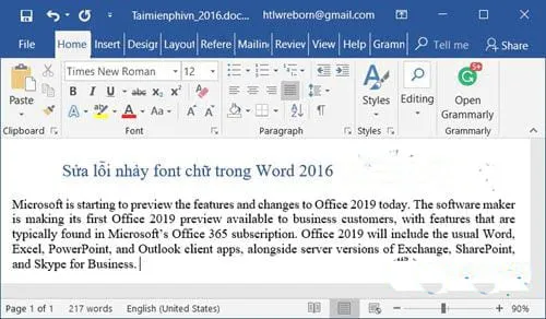 cach sua loi nhay font chu trong word 2016 4
