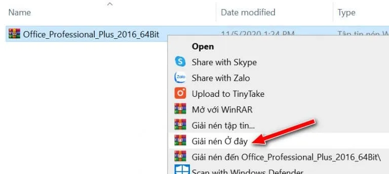 Hướng Dẫn Tải Office 2016 Chi Tiết【Link Google Drive】 7 Thực hiện giải nén bằng phần mềm WinRAR