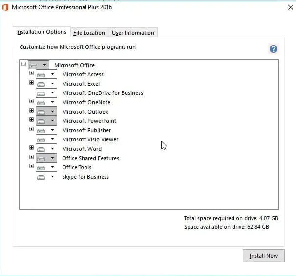 cai dat office 2016 full 5