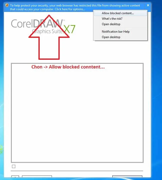 Hướng Dẫn Tải Và Cài Đặt Phần Mềm Corel X7 Đầy Đủ Nhất 4 Chọn phần mũi tên chỉ