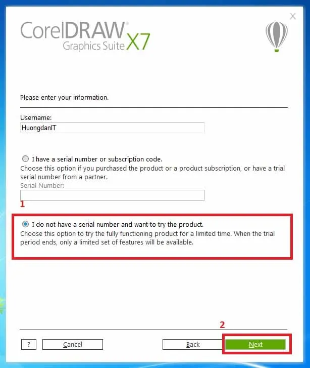 Hướng Dẫn Tải Và Cài Đặt Phần Mềm Corel X7 Đầy Đủ Nhất 6 Chọn phần được khoanh đỏ trên hình trước khi ấn Next