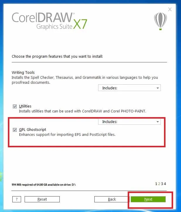 Hướng Dẫn Tải Và Cài Đặt Phần Mềm Corel X7 Đầy Đủ Nhất 9 Tích bỏ chọn phần khoanh đỏ