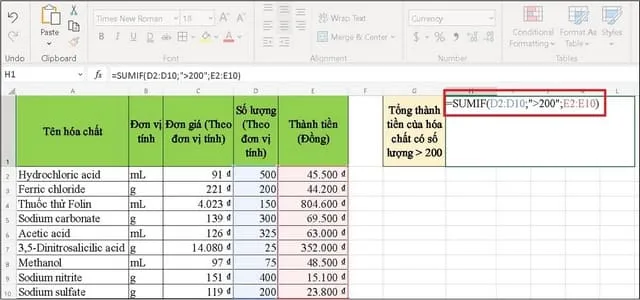 Tổng Hợp Các Hàm Cơ Bản Trong Excel Hay Dùng Nhất 5 Hàm SUMIF