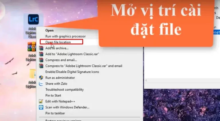 Hướng Dẫn Tải Phần Mềm Lightroom 2023 Mới Nhất 11 Mở vị trí cài đặt file
