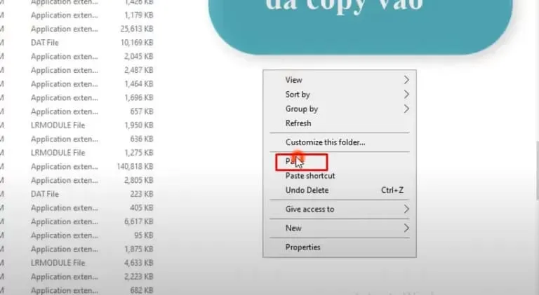 Hướng Dẫn Tải Phần Mềm Lightroom 2023 Mới Nhất 12 Paste file đã copy vào thư mục