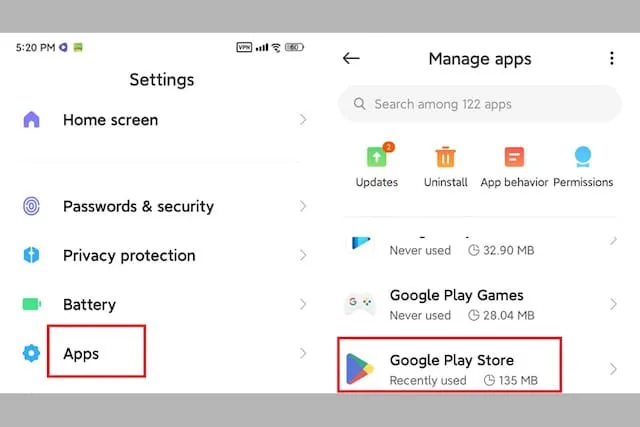Tải PES 2023 và trải nghiệm game bóng đá đỉnh cao 5 Bạn vào Cài đặt > Ứng dụng > Google Play