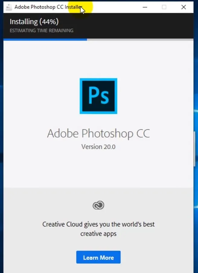 Link Tải Adobe Photoshop CC 2019 Miễn Phí - Link Drive 5 Màn hình photoshop đang cài đặt