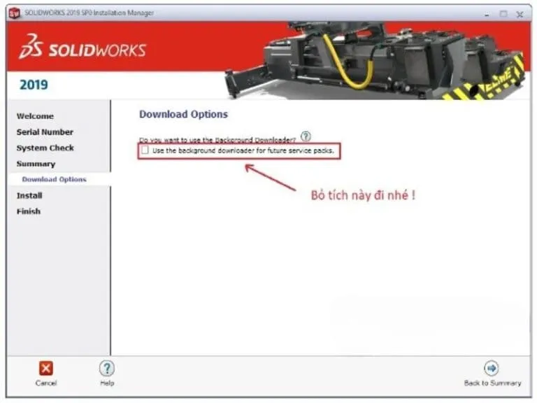 Link tải đầy đủ và hướng dẫn cài Solidworks 2019 - Đã test 11 Bỏ tích phần này