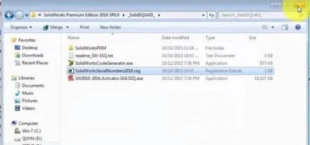Tải Solidworks 2020 miễn phí, an toàn kèm hướng dẫn cài đặt 4 Khởi chạy file Solidworks serienumber.reg