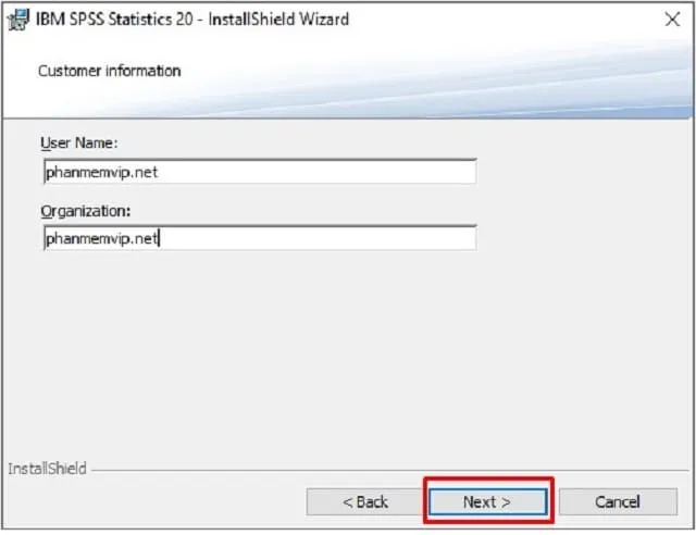 Cập nhật link tải SPSS 20 mới nhất và hướng dẫn cài đặt 5 Bước 3: Nhập thông tin cá nhân