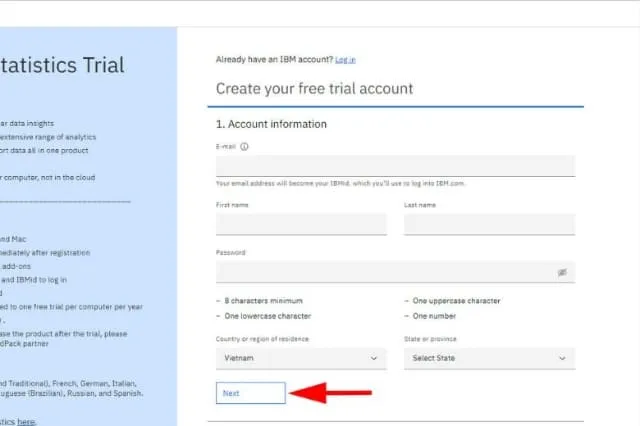Link tải và cách cài đặt SPSS 22 chi tiết, nhanh chóng 5 Đăng ký tài khoản