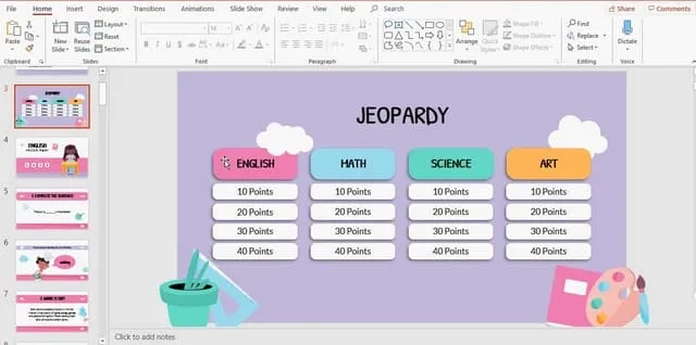 Hướng dẫn cách tạo trò chơi trên PowerPoint 2 Tạo slide chủ đề
