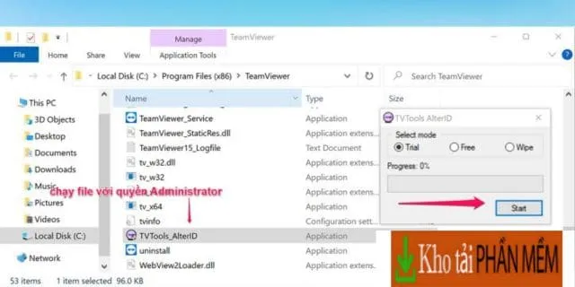 TeamViewer full crack - Giải pháp kết nối từ xa miễn phí 9 Tại đây, bạn nhấn vào Start để tool chạy