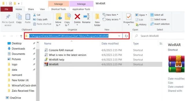 WinRAR full crack- Phần mềm nền và giải nén hiệu quả nhất 12 Bạn copy đường dẫn