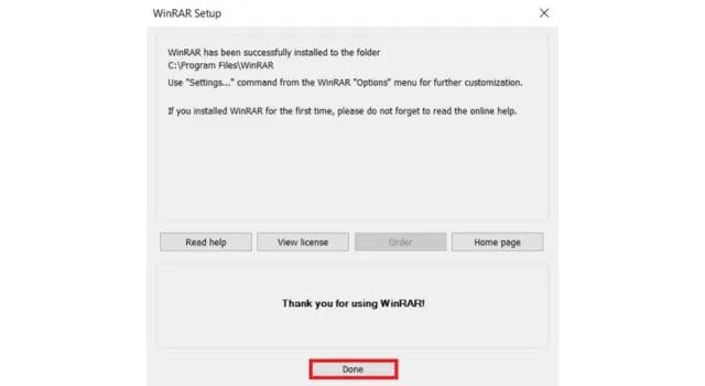 WinRAR full crack- Phần mềm nền và giải nén hiệu quả nhất 7 Bạn chọn vào Done để hoàn tất quá trình cài đặt