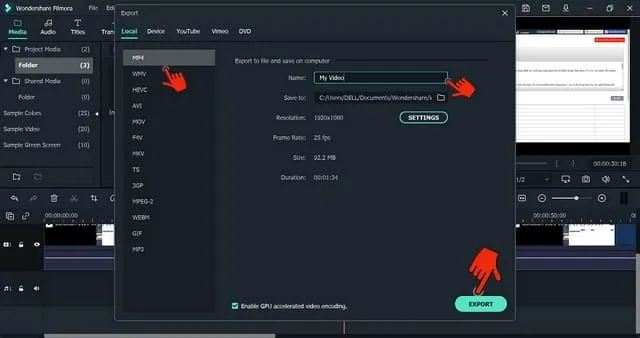 Hướng dẫn cách chèn ảnh vào video filmora 9 dễ hiểu nhất 4 Xuất file trong filmora 9