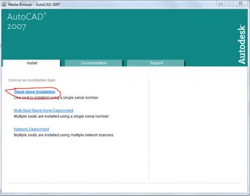 Link tải AutoCAD 2007 mới nhất kèm hướng dẫn cài đặt chi tiết 5 Chọn “Stand-Alone Installation”