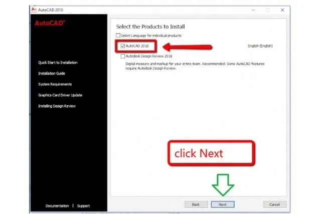 Anh 10 Tick chon o AutoCAD 2010 va bam