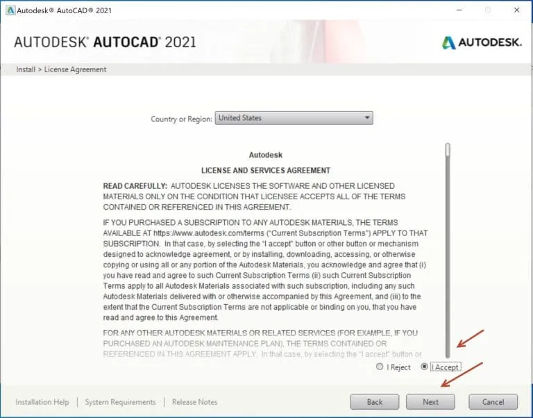 cai dat autocad 2021 buoc 3