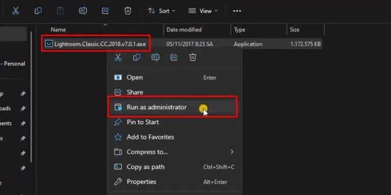 Adobe Lightroom 2018: Phần mềm chỉnh sửa ảnh chuyên nghiệp 4 chọn Run As Admin