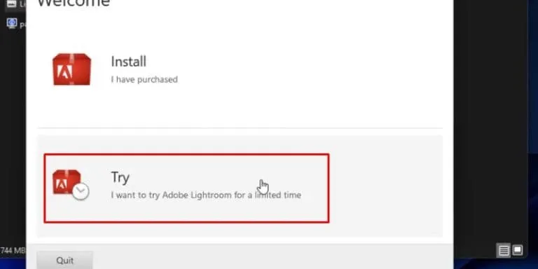 Tải Adobe Lightroom CS6: Phần mềm chỉnh sửa ảnh chuyên nghiệp 7 Chọn Try