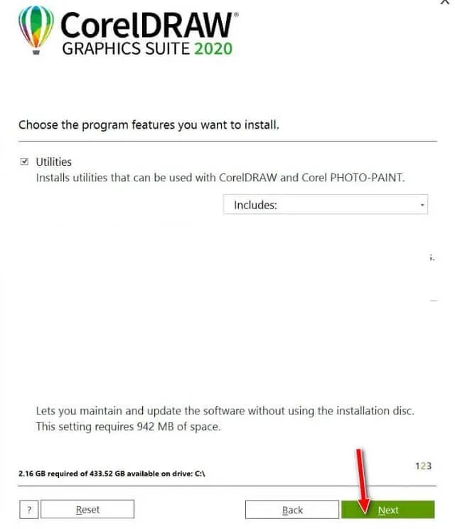 Hướng Dẫn Tải Và Cài Đặt CorelDraw 2020 Chi Tiết Nhất 10 Tiếp tục ấn Next